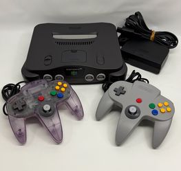 Authentic Nintendo 64 N64 Console W/ Gray & Purple Controllers Region Free Works