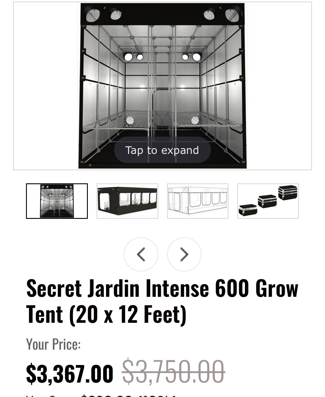 Secret Jardin 20x12’ grow tent BRAND NEW!