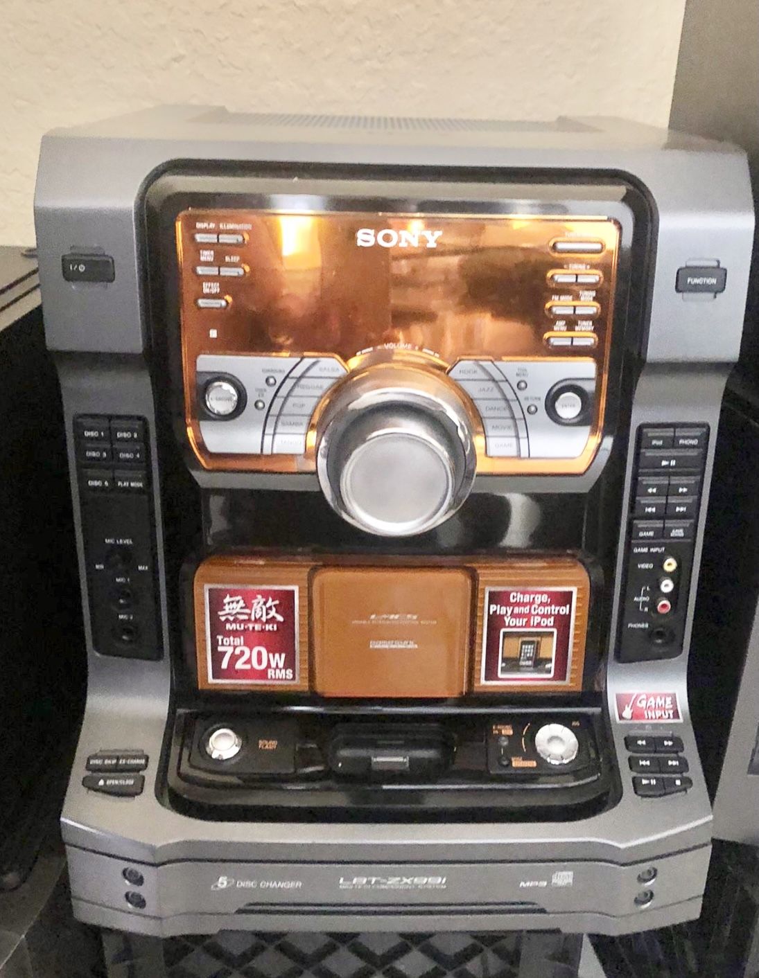 👀L@@K *** !! 👀SONY Muteki LBT-ZX991 720 Watt MUSIC SYSTEM W/ Surround & IPOD !! - FOUR (4) Hi-Fi Speakers Really Cheap Price!! ***