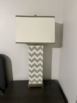 Set Of 2 Chevron print Lamps W/ Shades