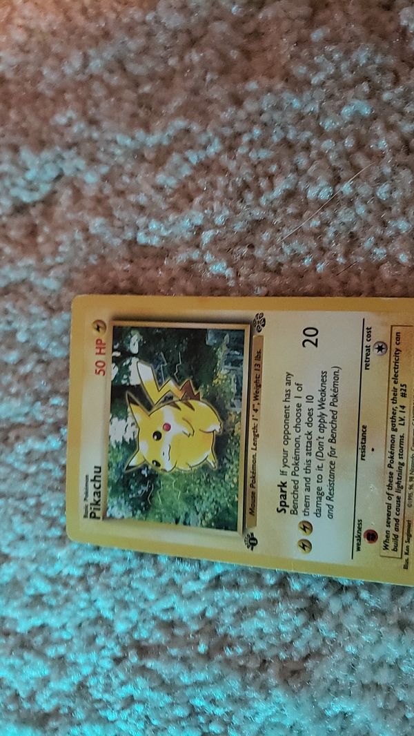 First Edition 1995 Pikachu Pokemon Card For Sale In Plainfield IL 