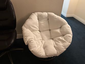 White Papasan Chair with Cushion — $50
