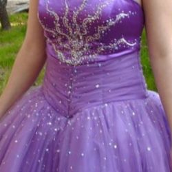 Sparkle Purple Prom Dress w/ Multi Color Beads & Sequins