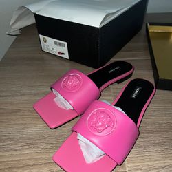 Versace La Medusa Flat Slide Sandals Size 39