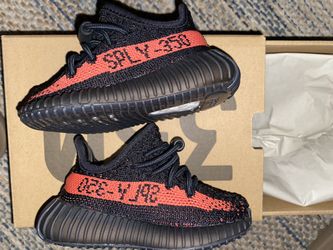 Adidas Yeezy Boost 350 V2 Core Black Red Infant’s Size 4K