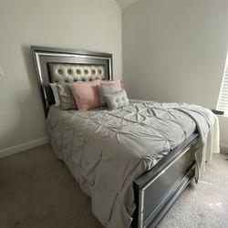 Queen bed frame (w/ dresser)