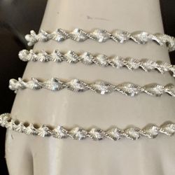 Vintage Milor Italy 925 Sterling Silver 5.50mm Twirl Spindle Chain NECKLACE 30"