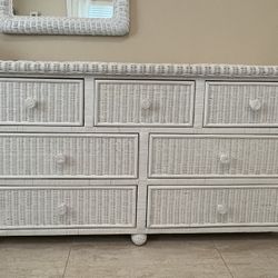 White Wicker Dresser