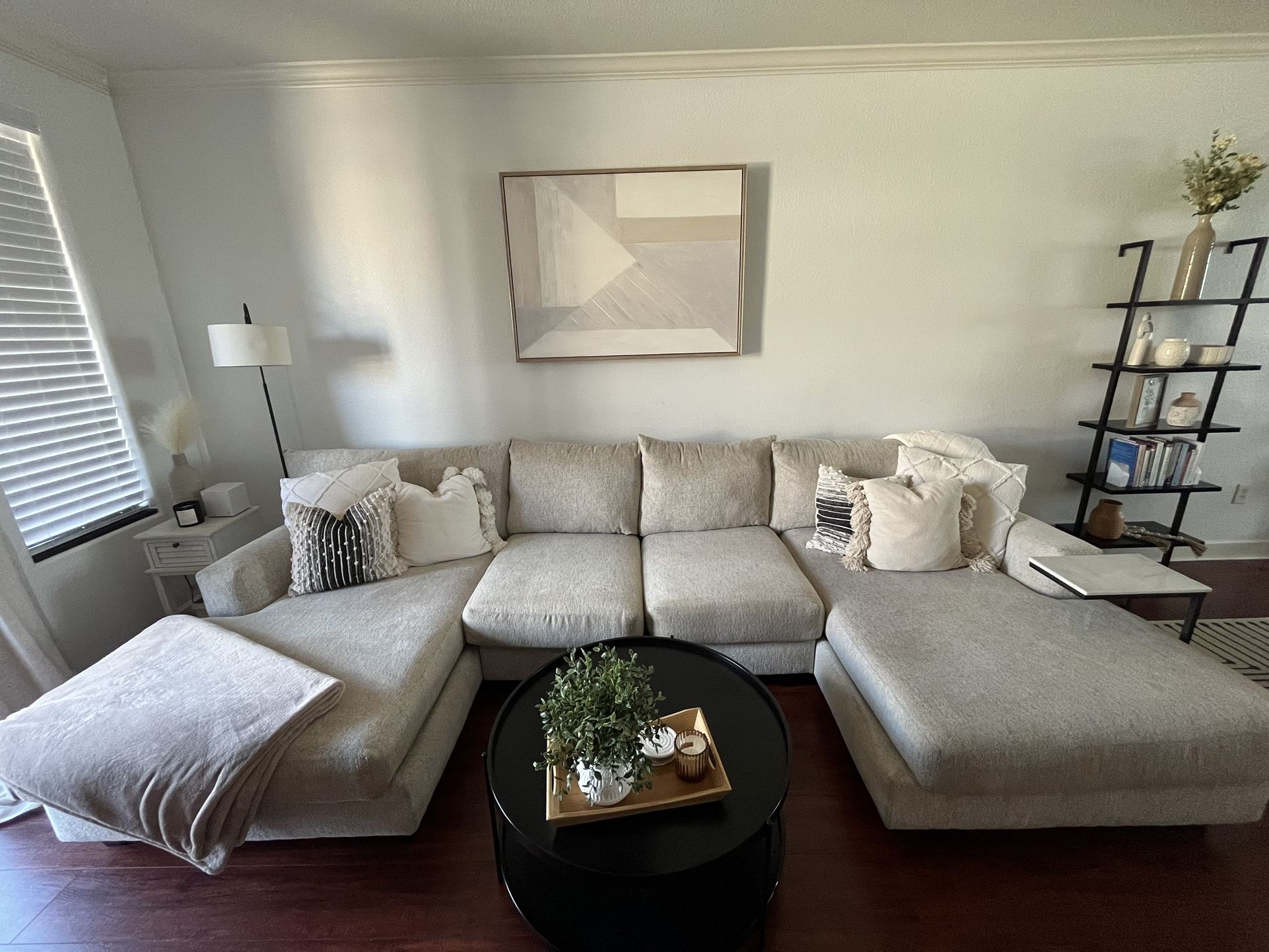 Double Chaise Neutral Oversized Couch