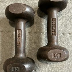 Vintage 10lb Dumbbells 