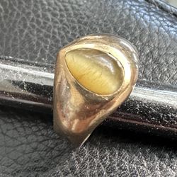 10k Gold Ring With Eye Of Tiger Stone