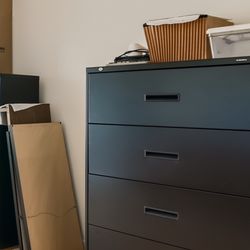 2 Hon Black File Cabinets