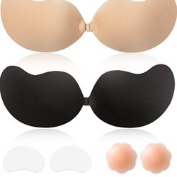 Brand: NSOLEX Sticky Bra Backless Adhesive Strapless Invisible Push Up Stick on Bras for Women Dresses 2 Pair Reusable Nipple Cover Brand New. Never b