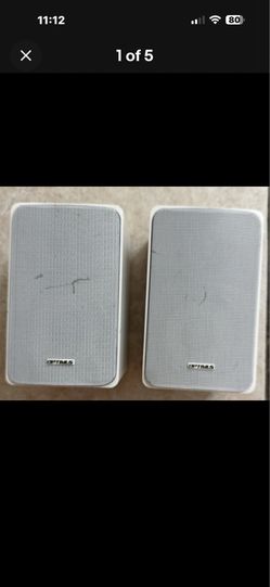 Pair Of Optimus Pro 7 Bookshelf Satellite Speakers White Cat # 40-2065 Tested