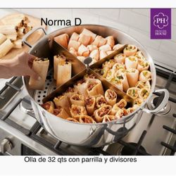 Olla De 32 Qts Con Parrilla Y Divisores Nueva En Su Caja 🌺 Princess House 🌺