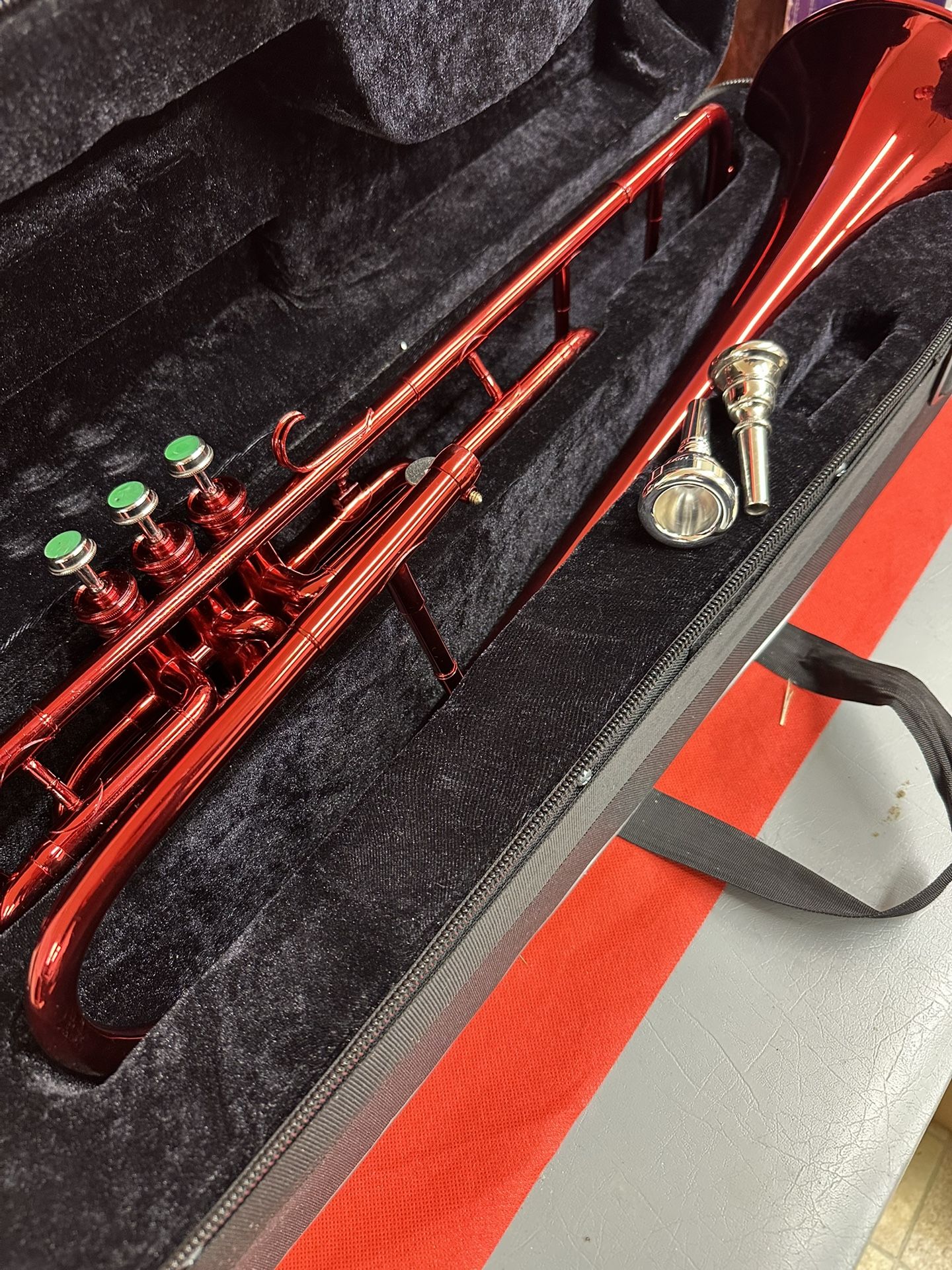 Red Valve Trombone with Large and Small Mouthpieces Excellent Condition $440 Firm