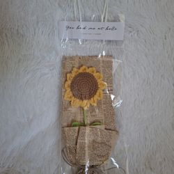 Crocheted Sunflower In Bag