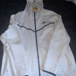 Nike Tech Full Zip Fleece Grey Hoodie 