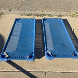 Stackable Kiddie Cot, Assembled, Toddler Size, 52"x23"x7"both $40