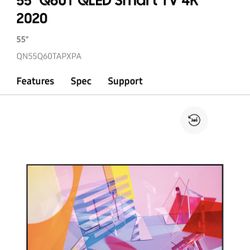 2020 Samsung Q60T series QLED 4K UHD smart TV.