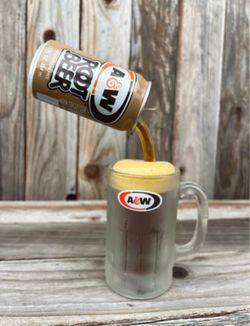 Vintage A&W Rootbeer Mug and Can