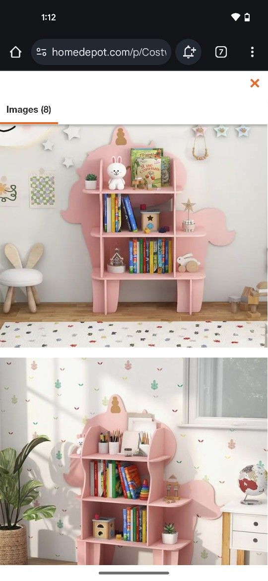Unicorn Bookcase for Kids