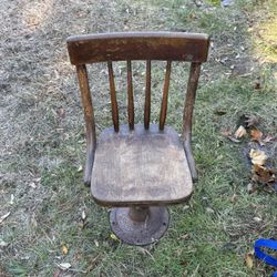 Antique Student Seat Chair (attaches To Floor)