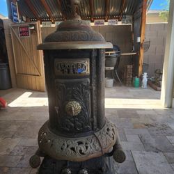 Antique New Era Oak Parlor Coal Wood Stove Furnace