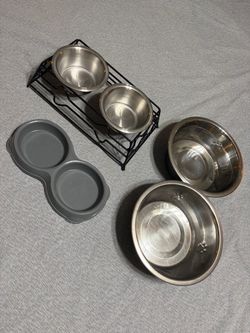 Pet Bowl Set – Stainless Steel and Plastic
