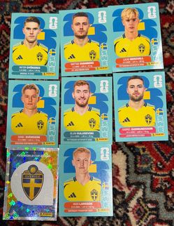 WORLD CUP 2026 PANINI STICKER.SWEDEN SOCCER  TEAM. LOT OF 8 STICKERS.BRASIL