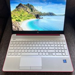 HP 15.6 Laptop Intel Pentium Silver N5000, 4Gb RAM 128 GB SSD Windows 10 Home With Office Scarlet Red