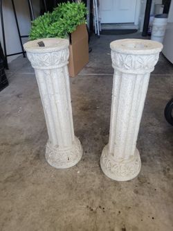 Pair of Decorative Stone Column Pedestals
