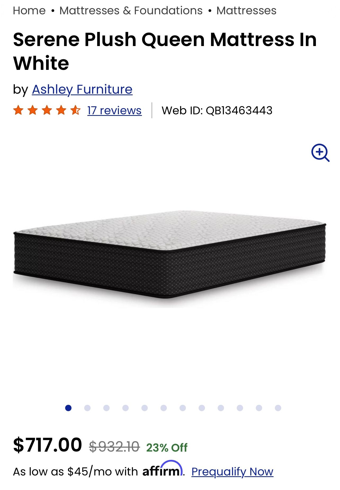 Serene Plush Queen Mattress In White. (still In Box)