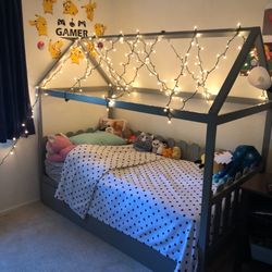Bed Frame Full Size with Trundle Bed 