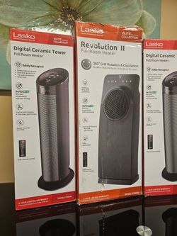 LASKO DIGITAL CERAMIC TOWER ELECTRIC HEATER ROTATE WITH REMOTE CONTROL FOR ANY QUESTION TEXT ME PLEASE HABLO ESPAÑOL THANKS