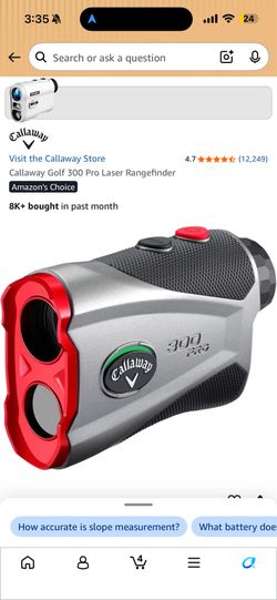 Callaway Golf 300 Pro Laser Rangefinder Slope technology automatically adjusts distances for elevation changes positive aspect  Locks onto pins from 3