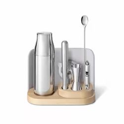 Caraway 9-Piece Gray Stainless Steel Complete Bar Set