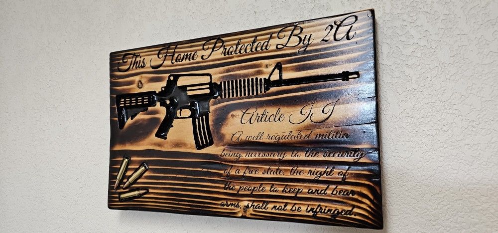 American/Second Amendment Wood Art