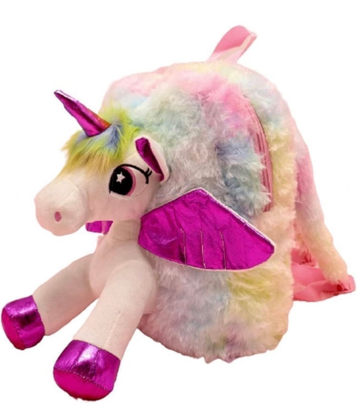 Cute Tiedye Plush Unicorn Backpack for Kids