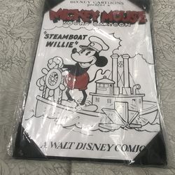 Disney Mickey Mouse Steamboat Willie Wood Wall Art