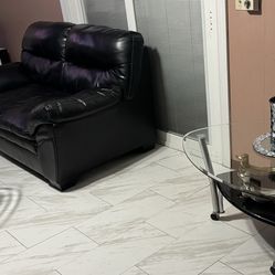 Loveseat and Sofa with 3 glass table 