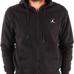 Jordan Men’s Black Essential Fleece Full-Zip Hoodie (DQ7350-010)