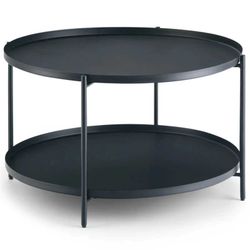 Simpli Home Monet 32" Round Metal Coffee Table and 18" Accent Table - NEW IN BOX