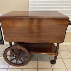 Vintage Tea/beverage Cart On Wheels 