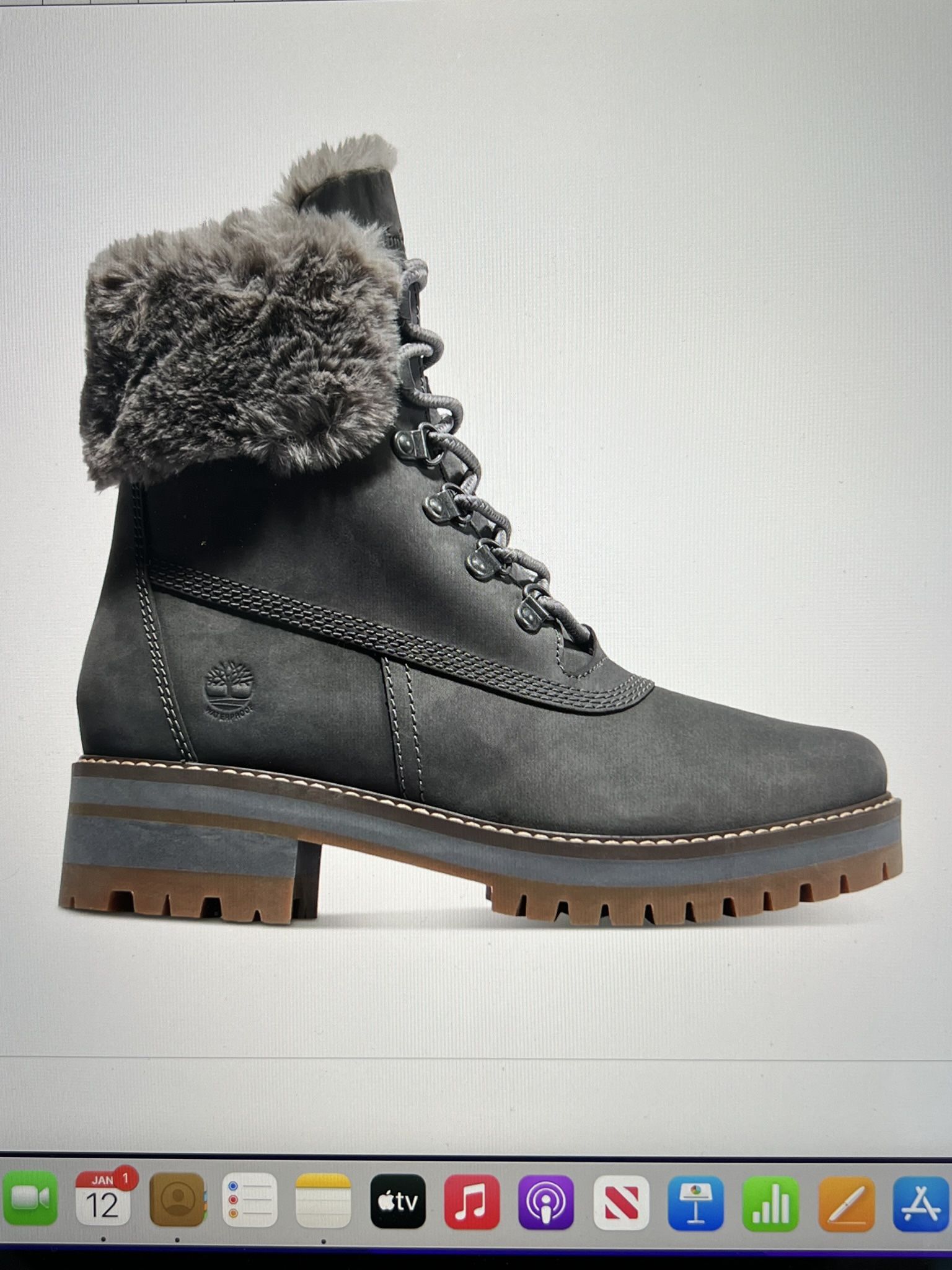 TIMBERLAND Women's Courmayeur Valley 6" Faux Fur Waterproof Lug Sole Boots 7