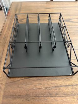 Black metal organizer tray