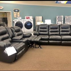 Ashley Sofa And Loveseat Living Room Set Reclining Black -