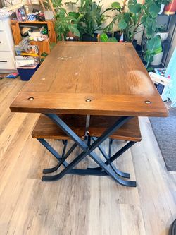 Ashley Furniture dining table set with chairs-solid wood- Rustic Farmhouse
