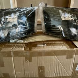 🔥 NEW 09-18 Dodge Ram 1500 Matte Black/Smoked Headlights (Pair) 🔥