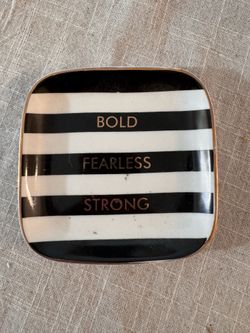 Tri-Coastal Design Black and White Striped Trinket Dish